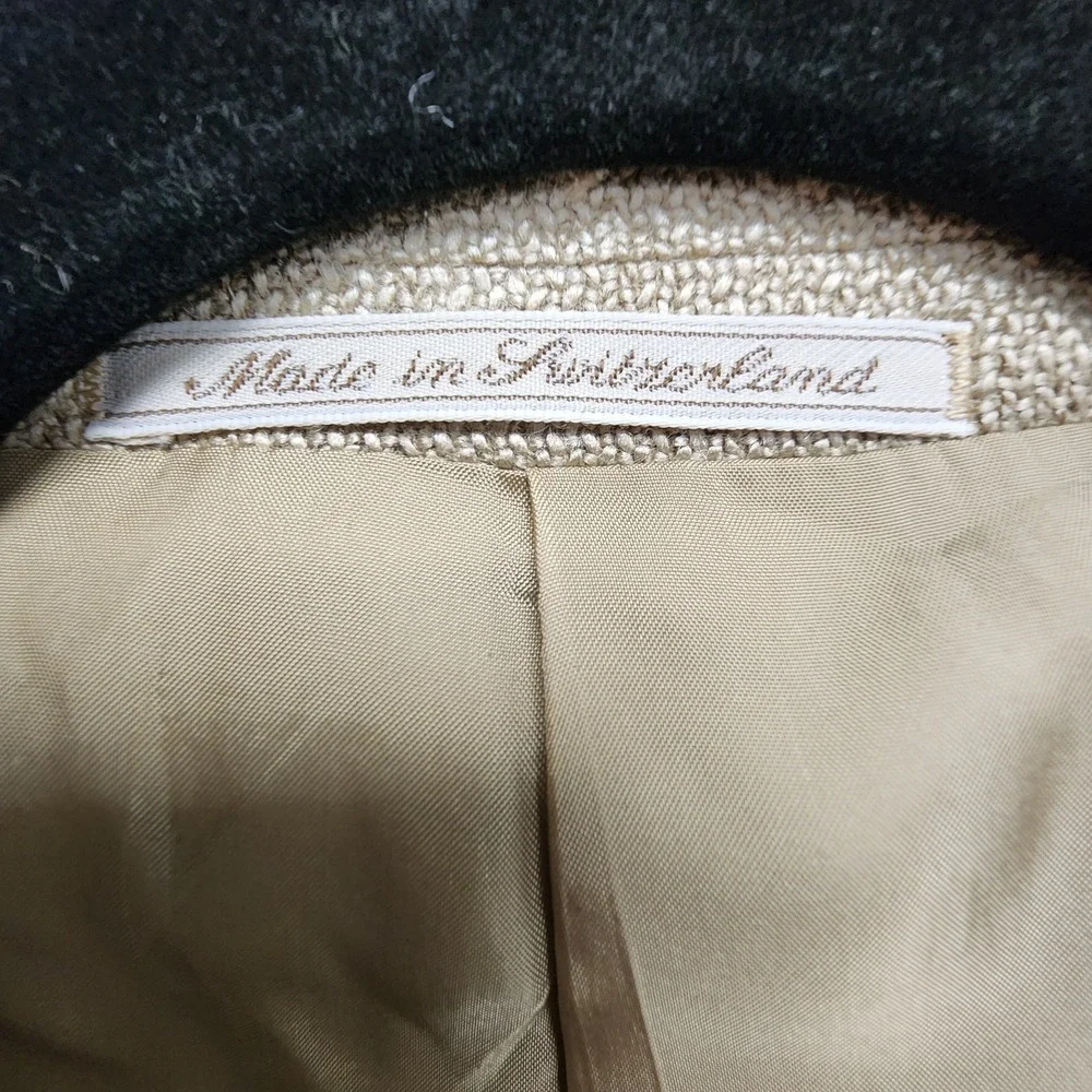 Ermenegildo Zegna Soft Blazer Mens EUR 54R / US‎ 44R Beige Mark Shale Silk Wool